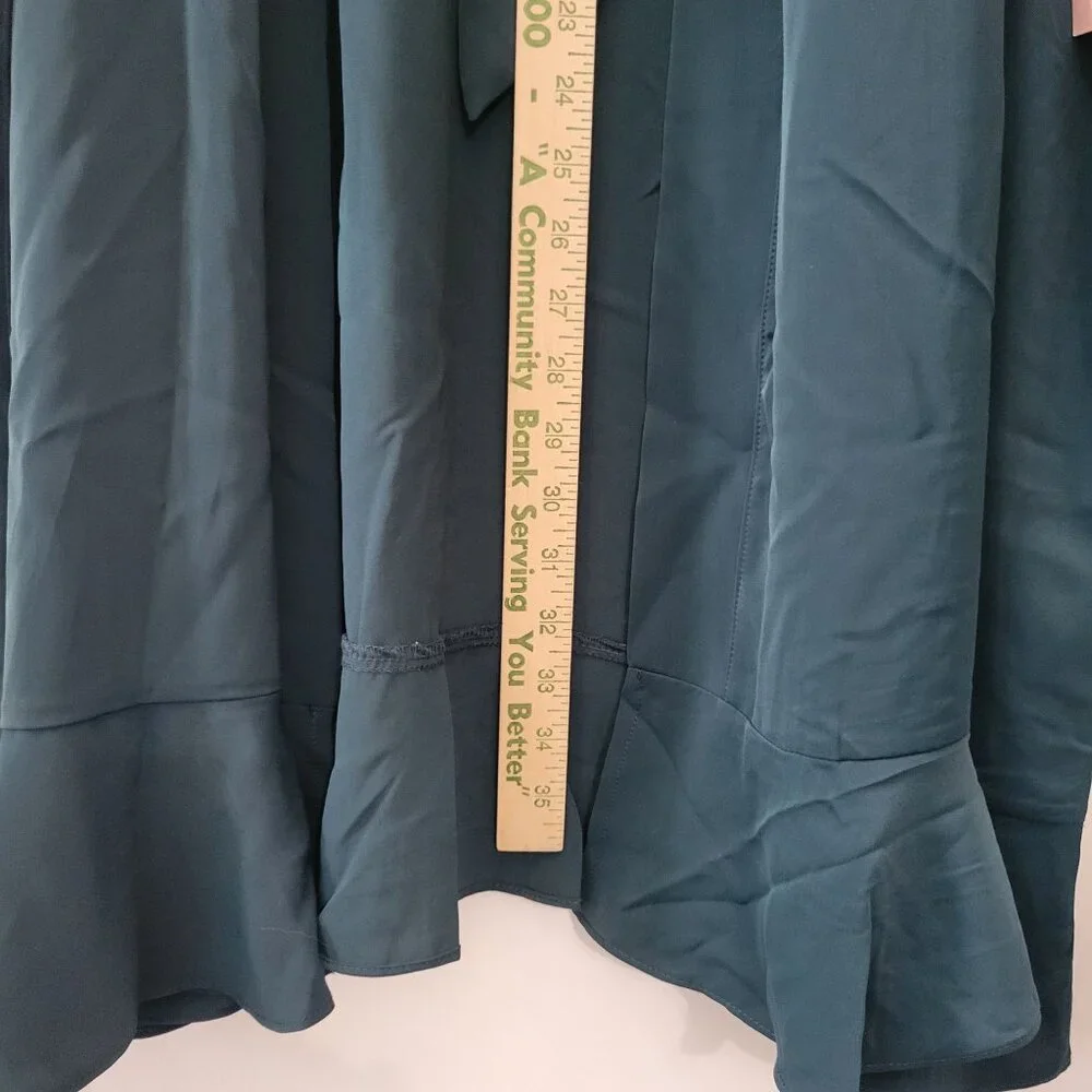 Birdy Grey Women's Kenny Ruffle‎ Belted Short Robe Emerald Green Size XL/2XL